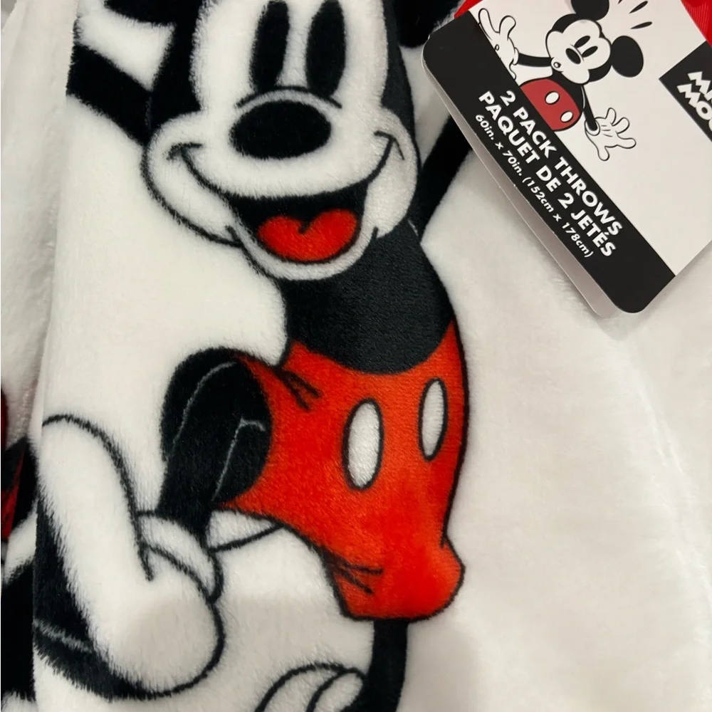 NWT Disney Minnie & Mickey mouse 2 pack Blanket Set - 60” x 70”